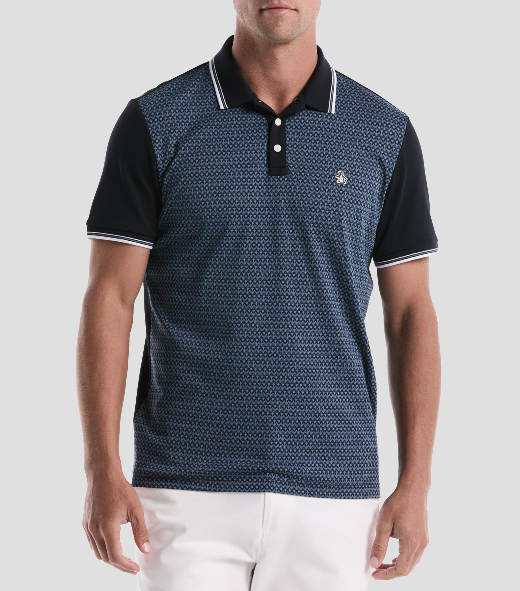Playera tipo polo manga corta microdiseño Hombre